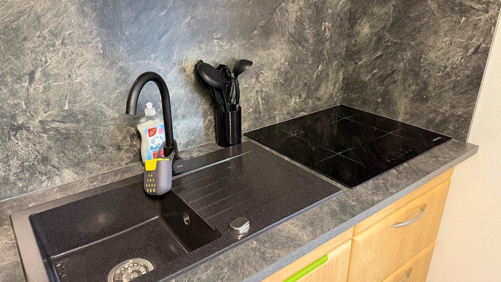 Spüle Ferienwohnung Delphin Heeder See Küche modern